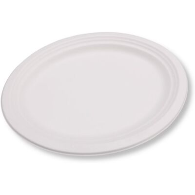OEM Assiette Ovale En Pulpe De Roseau 26 X 32 Cm, 125 Pièces - Publicité OEM Assiette Ovale En Pulpe De Roseau 26 X 32 Cm, 125 Pièces - Publicité