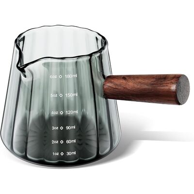 OEM 180ml Verre Doseur Avec Manche En Bois, Transparents Tasse Avec Ouverture En Forme De V, Verre Mesureur Cuisine À Cocktail, Verres À Expresso, Pour Machine À Café, Alcool,café Au Lait, Gris - Publicité OEM 180ml Verre Doseur Avec Manche En Bois, Transparents Tasse Avec Ouverture En Forme De V, Verre Mesureur Cuisine À Cocktail, Verres À Expresso, Pour Machine À Café, Alcool,café Au Lait, Gris - Publicité