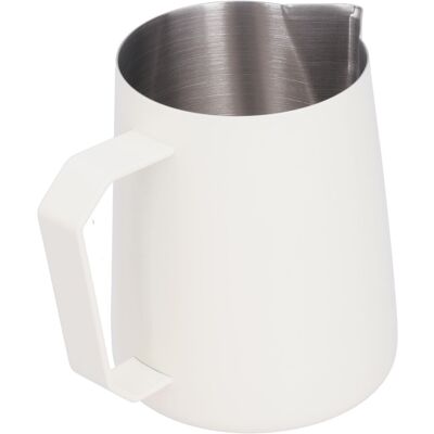 MCKENSA Pichet À Lait 600 Ml En Acier Inoxydable 304, Avec Bec Verseur Pointu, Idéal Pour La Maison Et Les Cafés (blanc). Publicité MCKENSA Pichet À Lait 600 Ml En Acier Inoxydable 304, Avec Bec Verseur Pointu, Idéal Pour La Maison Et Les Cafés (blanc). Publicité