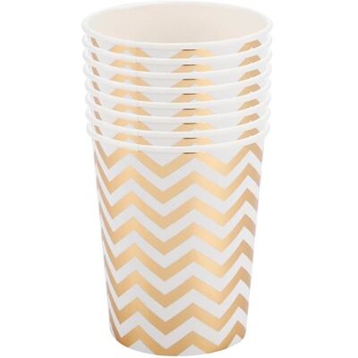 OEM 8 Gobelets En Papier, Double Couche, 270 Ml, Écologiques, Dorés, Pour Fêtes Et Mariages - Publicité OEM 8 Gobelets En Papier, Double Couche, 270 Ml, Écologiques, Dorés, Pour Fêtes Et Mariages - Publicité