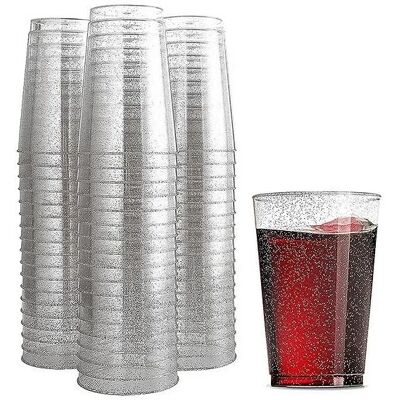 OEM Set De 20 Verres En Plastique 20cl Pailleté Argent, Réutilisable, Robuste, Pour Fêtes Et Cocktails - Publicité OEM Set De 20 Verres En Plastique 20cl Pailleté Argent, Réutilisable, Robuste, Pour Fêtes Et Cocktails - Publicité