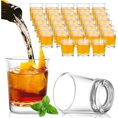 OEM Lot De 36 Verres À Shot, 25 Ml, Transparents, Robustes, Réutilisables, Pour Tequila Vodka Whisky, Bar Fête Maison - Publicité OEM Lot De 36 Verres À Shot, 25 Ml, Transparents, Robustes, Réutilisables, Pour Tequila Vodka Whisky, Bar Fête Maison - Publicité