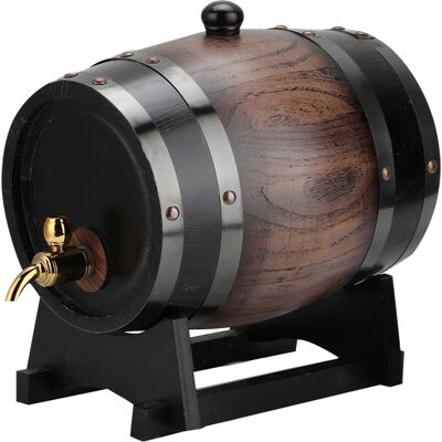 MCKENSA Fût De Vin Rouge Vintage En Chêne Noir Rayé De 3 Litres Avec Robinet Pour Brandy Et Whisky - Publicité MCKENSA Fût De Vin Rouge Vintage En Chêne Noir Rayé De 3 Litres Avec Robinet Pour Brandy Et Whisky - Publicité