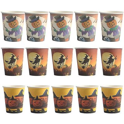 FATRD Lot De 30 Gobelets En Papier Pour Décorations D'Halloween - Publicité FATRD Lot De 30 Gobelets En Papier Pour Décorations D'Halloween - Publicité