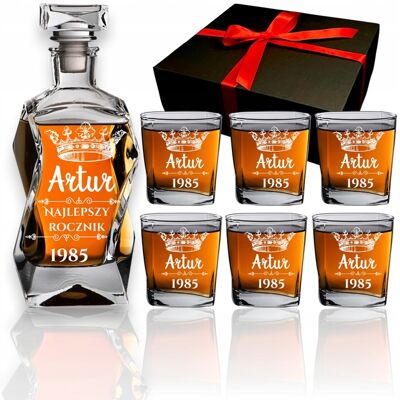 OEM Carafe À Whisky Gravée, 6 Verres Inclus, Cadeau D'Anniversaire, Cadeau Pour Retraité, Saint-valentin - Publicité OEM Carafe À Whisky Gravée, 6 Verres Inclus, Cadeau D'Anniversaire, Cadeau Pour Retraité, Saint-valentin - Publicité