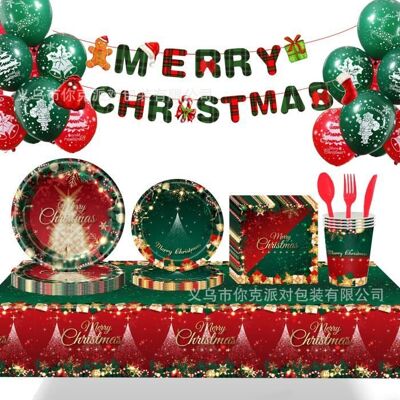 OEM 10 Pièces Vaisselle Jetable Noël, Design Dessin Animé, Assiettes Gobelets Couverts Nappe, Fête Enfants Et Réveillon - Publicité OEM 10 Pièces Vaisselle Jetable Noël, Design Dessin Animé, Assiettes Gobelets Couverts Nappe, Fête Enfants Et Réveillon - Publicité