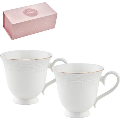 OEM Lot De 2 Tasses En Porcelaine Florina Sima 350 Ml - Publicité OEM Lot De 2 Tasses En Porcelaine Florina Sima 350 Ml - Publicité