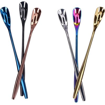 MCKENSA Lot De 6 Cuillères À Café En Acier Inoxydable, Cuillères À Mélanger, Long Manche Épais, Cuillères À Dessert Pour Thé Glacé - Publicité MCKENSA Lot De 6 Cuillères À Café En Acier Inoxydable, Cuillères À Mélanger, Long Manche Épais, Cuillères À Dessert Pour Thé Glacé - Publicité