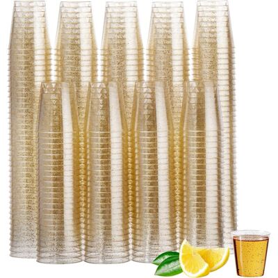 GRASSLIN 150 Verres À Shot,paillettes Dorées,plastique Réutilisable,30ml,fêtes Et Mariages - Publicité GRASSLIN 150 Verres À Shot,paillettes Dorées,plastique Réutilisable,30ml,fêtes Et Mariages - Publicité
