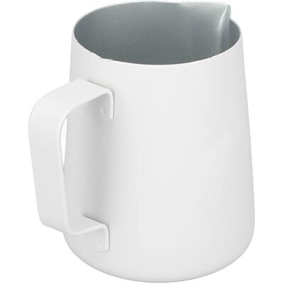 MCKENSA Pichet À Mousser Le Lait En Acier Inoxydable 380 Ml Avec Bec Verseur Pointu, Ustensiles À Café, Blanc - Publicité MCKENSA Pichet À Mousser Le Lait En Acier Inoxydable 380 Ml Avec Bec Verseur Pointu, Ustensiles À Café, Blanc - Publicité