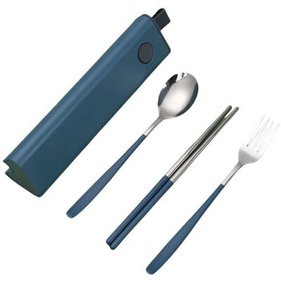 WANYISHUN Ensemble De Couverts Portables 3 Pièces En Acier Inoxydable Avec Étui Coulissant – Fourchette, Baguettes Et Cuillère Finition Poli Miroir – Voyage Et Camping (bleu) - Publicité WANYISHUN Ensemble De Couverts Portables 3 Pièces En Acier Inoxydable Avec Étui Coulissant – Fourchette, Baguettes Et Cuillère Finition Poli Miroir – Voyage Et Camping (bleu) - Publicité