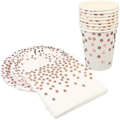 LISATR Assiettes En Papier À Pois (44 Pièces) - Publicité LISATR Assiettes En Papier À Pois (44 Pièces) - Publicité