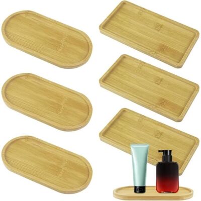 OEM 6 Pièces Plateau Rectangle En Bambou, Plateau De Service Bois Naturel, Petit Plateau De Stockage Pour Décoration Intérieure - Publicité OEM 6 Pièces Plateau Rectangle En Bambou, Plateau De Service Bois Naturel, Petit Plateau De Stockage Pour Décoration Intérieure - Publicité