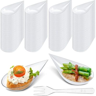 ENLENK 100 Pièces Assiettes À Apéritif En Plastique Avec Fourchettes, 5cm Plats De Dégustation De Desserts En Forme De Bols D'Apéritifs Parfaits Transparents Assiettes De Service Réutilisables - Publicité ENLENK 100 Pièces Assiettes À Apéritif En Plastique Avec Fourchettes, 5cm Plats De Dégustation De Desserts En Forme De Bols D'Apéritifs Parfaits Transparents Assiettes De Service Réutilisables - Publicité