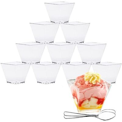 Madeira Lot De 50 Coupes À Dessert En Plastique + 50 Cuillères, 60 Ml (2 Oz), Réutilisables. Publicité Madeira Lot De 50 Coupes À Dessert En Plastique + 50 Cuillères, 60 Ml (2 Oz), Réutilisables. Publicité