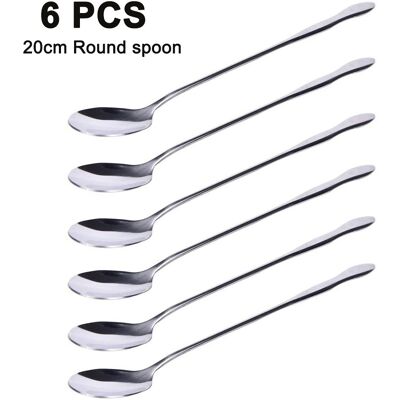 HERUSI Ensemble De 6 Cuillères À Latte Macchiato, Cuillères Longues De 20 Cm, Cuillères À Yaourt Polies - Publicité HERUSI Ensemble De 6 Cuillères À Latte Macchiato, Cuillères Longues De 20 Cm, Cuillères À Yaourt Polies - Publicité