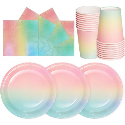 GRASSLIN 72 Pièces Vaisselle En Papier, Assiettes 18 Cm, Gobelets 266 Ml, Serviettes 16,5 Cm, Pour Anniversaire Enfants - Publicité GRASSLIN 72 Pièces Vaisselle En Papier, Assiettes 18 Cm, Gobelets 266 Ml, Serviettes 16,5 Cm, Pour Anniversaire Enfants - Publicité