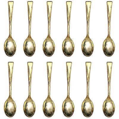 LISATR Ensemble De 24 Mini-cuillères Dorées Jetables En Plastique, Imitation Métal, Pour Barbecue, Fête Ou Pique-nique-golden - Publicité LISATR Ensemble De 24 Mini-cuillères Dorées Jetables En Plastique, Imitation Métal, Pour Barbecue, Fête Ou Pique-nique-golden - Publicité