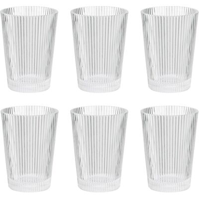 OEM Lot De 6 Verres À Boire Empilables En Verre Strié Design Art Déco Pour Boissons Chaudes Et Froides Cuisine - Publicité OEM Lot De 6 Verres À Boire Empilables En Verre Strié Design Art Déco Pour Boissons Chaudes Et Froides Cuisine - Publicité