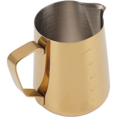 MCKENSA Pichet Mousseur À Lait Double Graduation En Acier Inoxydable 304, Tasse À Mousser Le Lait, Pichet À Café Vapeur Pour Latte Art, 550 Ml, Or - Publicité MCKENSA Pichet Mousseur À Lait Double Graduation En Acier Inoxydable 304, Tasse À Mousser Le Lait, Pichet À Café Vapeur Pour Latte Art, 550 Ml, Or - Publicité