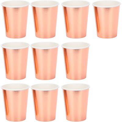 LBVIE Lot De 20 Gobelets En Papier Compostables Et Recyclables Pour Boissons, Jus, Café, Thé, Or Rose - Publicité LBVIE Lot De 20 Gobelets En Papier Compostables Et Recyclables Pour Boissons, Jus, Café, Thé, Or Rose - Publicité