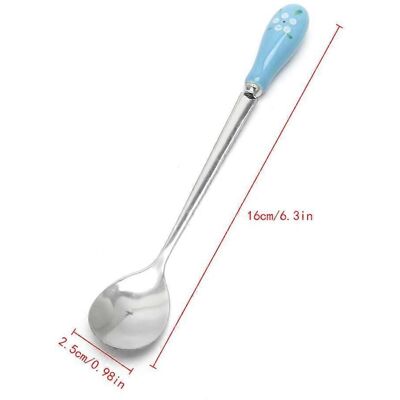 ALLAUVE Cuillère À Café En Acier Inoxydable Avec Manche En Céramique, Cuillère À Thé Au Lait, Cuillère À Dessert Et Crème Glacée - Publicité ALLAUVE Cuillère À Café En Acier Inoxydable Avec Manche En Céramique, Cuillère À Thé Au Lait, Cuillère À Dessert Et Crème Glacée - Publicité