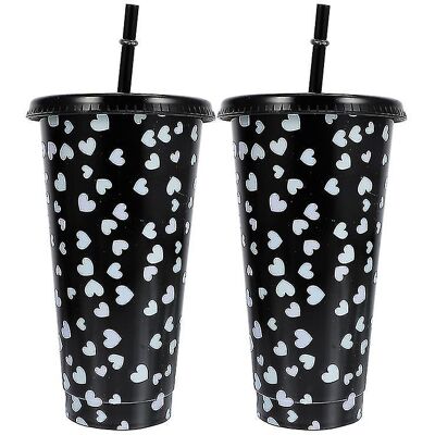 YUDO Lot De 2 Gobelets À Paille - Publicité YUDO Lot De 2 Gobelets À Paille - Publicité