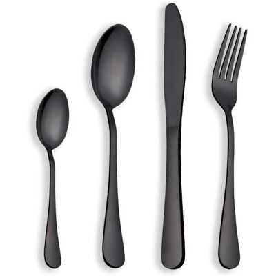 OEM 24 Pièces, Couverts Acier Inoxydable Plaqué Titane Noir, Vaisselle Élégante Pour 6 Personnes, Usage Quotidien Et Événements - Publicité OEM 24 Pièces, Couverts Acier Inoxydable Plaqué Titane Noir, Vaisselle Élégante Pour 6 Personnes, Usage Quotidien Et Événements - Publicité