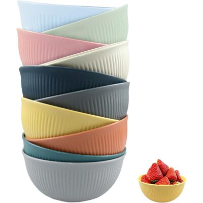 GRASSLIN Lot De 10 Bols Plastique Grand Saladier Petit Déjeuner Soupe Céréales Fruits Cuisine Famille - Publicité GRASSLIN Lot De 10 Bols Plastique Grand Saladier Petit Déjeuner Soupe Céréales Fruits Cuisine Famille - Publicité