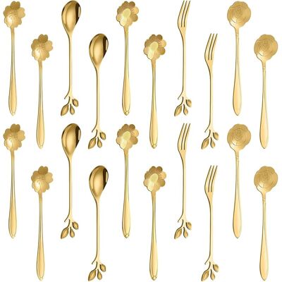 OEM Lot De 20 Cuillère,12.5 Cm,acier Inoxydable,motif Floral,fourchette,cuisine,salle À Manger - Publicité OEM Lot De 20 Cuillère,12.5 Cm,acier Inoxydable,motif Floral,fourchette,cuisine,salle À Manger - Publicité