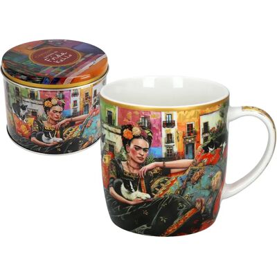 OEM Mug Dans Une Boîte En Métal - F. Kahlo, Autoportrait (carmani) - Publicité OEM Mug Dans Une Boîte En Métal - F. Kahlo, Autoportrait (carmani) - Publicité