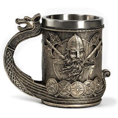 KAJFJAD Mug À Bière Et Tasse À Café Style Viking De 53 Cl Avec Anse En Forme De Dragon. Cadeau Viking Idéal Pour Homme Et Décoration Médiévale/renaissance. Publicité KAJFJAD Mug À Bière Et Tasse À Café Style Viking De 53 Cl Avec Anse En Forme De Dragon. Cadeau Viking Idéal Pour Homme Et Décoration Médiévale/renaissance. Publicité