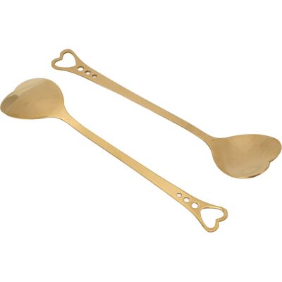 LBVIE Lot De 2 Cuillères À Dessert En Acier Inoxydable, Forme De Cœur, Résistantes À La Corrosion, Manche Ergonomique, Idéales Pour Le Café, Couleur Or. Publicité LBVIE Lot De 2 Cuillères À Dessert En Acier Inoxydable, Forme De Cœur, Résistantes À La Corrosion, Manche Ergonomique, Idéales Pour Le Café, Couleur Or. Publicité