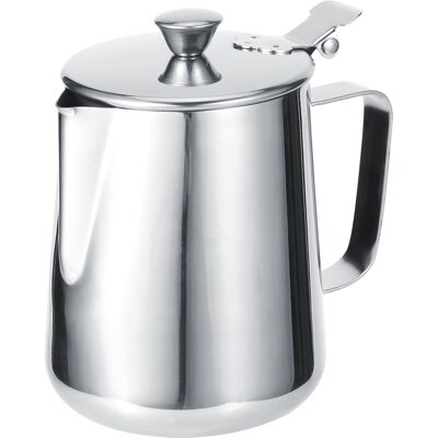 MCKENSA Pichet À Lait En Acier Inoxydable Épais Avec Couvercle, 1000 Ml, Idéal Pour Le Latte Art Et La Préparation De Café À La Maison. Publicité MCKENSA Pichet À Lait En Acier Inoxydable Épais Avec Couvercle, 1000 Ml, Idéal Pour Le Latte Art Et La Préparation De Café À La Maison. Publicité