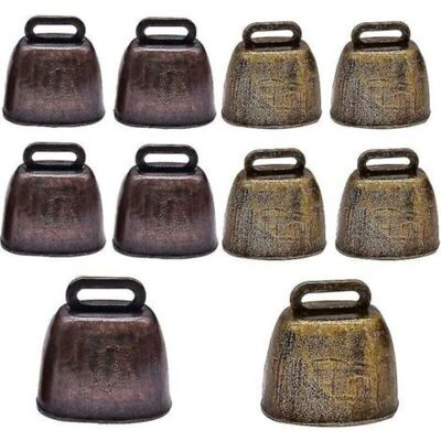 ENLENK Cloche De Vache 10 Pièces Cloches En Cuivre En Métal Mini Cloche De Chèvre Vintage Pour Vache Cheval Mouton - Publicité ENLENK Cloche De Vache 10 Pièces Cloches En Cuivre En Métal Mini Cloche De Chèvre Vintage Pour Vache Cheval Mouton - Publicité