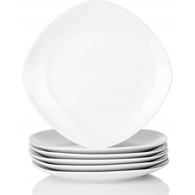OEM 6 Assiettes À Dessert/salade Carrées En Verre Opale Blanc, 21 Cm - Publicité OEM 6 Assiettes À Dessert/salade Carrées En Verre Opale Blanc, 21 Cm - Publicité