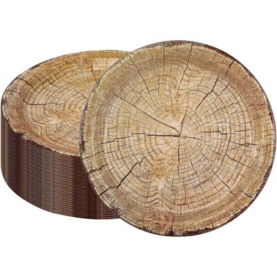 Melissa Lot De 50 Assiettes En Carton À Grain De Bois Rustique Jetables De 22,9 Cm (grain De Bois 02) - Publicité Melissa Lot De 50 Assiettes En Carton À Grain De Bois Rustique Jetables De 22,9 Cm (grain De Bois 02) - Publicité