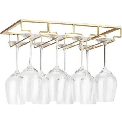 SCORPIO Support De Verre À Vin Suspendu Sous Armoire – Métal Doré – Capacité 6 À 9 Verres – Facile À Installer – Design Moderne - Publicité SCORPIO Support De Verre À Vin Suspendu Sous Armoire – Métal Doré – Capacité 6 À 9 Verres – Facile À Installer – Design Moderne - Publicité