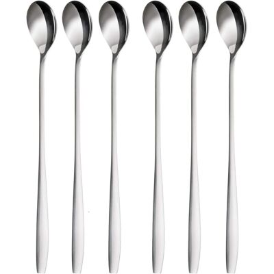 HERUSI Louche À Manche Long De 19 Cm En Acier Inoxydable Avec Autocollant Sous Vide (lot De 6). Publicité HERUSI Louche À Manche Long De 19 Cm En Acier Inoxydable Avec Autocollant Sous Vide (lot De 6). Publicité