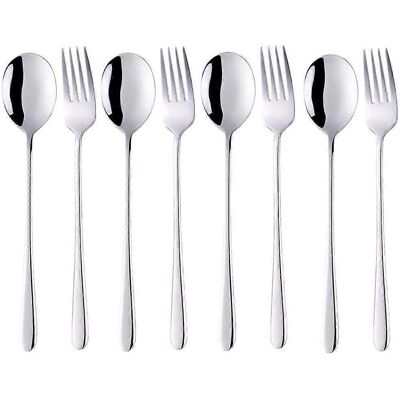 LAVVE Ensemble De 8 Cuillères À Soupe Et Fourchettes De Table En Acier Inoxydable (20244) - Couleur Argent. Publicité LAVVE Ensemble De 8 Cuillères À Soupe Et Fourchettes De Table En Acier Inoxydable (20244) - Couleur Argent. Publicité