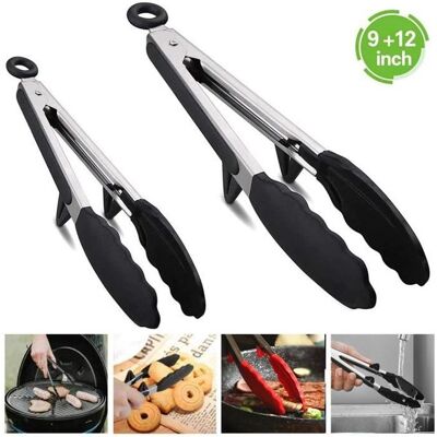OEM 2 Pinces De Cuisine, Acier Inoxydable Et Silicone, Résistantes À La Chaleur, Pour Barbecue Et Cuisinière, Lot Complet - Publicité OEM 2 Pinces De Cuisine, Acier Inoxydable Et Silicone, Résistantes À La Chaleur, Pour Barbecue Et Cuisinière, Lot Complet - Publicité
