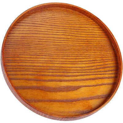 MCKENSA Plateau De Service Rond En Bois Naturel, Assiette En Bois Pour Thé, Nourriture, Eau Et Boissons, 33 Cm - Publicité MCKENSA Plateau De Service Rond En Bois Naturel, Assiette En Bois Pour Thé, Nourriture, Eau Et Boissons, 33 Cm - Publicité