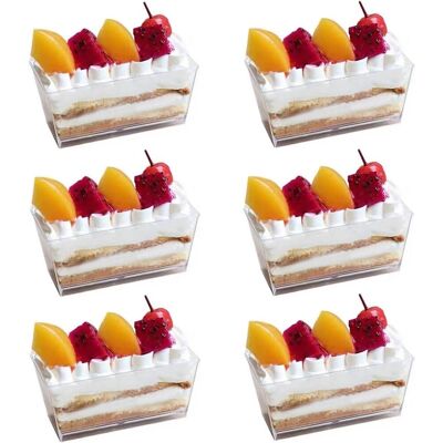 GRASSLIN Lot De 50 Tasses Dessert Rectangulaires 140ml Ps Transparent Empilables Pour Fêtes Apéritifs - Publicité GRASSLIN Lot De 50 Tasses Dessert Rectangulaires 140ml Ps Transparent Empilables Pour Fêtes Apéritifs - Publicité