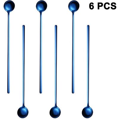 Cellfast Lot De 6 Cuillères À Mélanger À Long Manche En Acier Inoxydable De 9,45 Pouces, Cuillères À Thé Glacé, Cuillère À Café, Cuillère À - Publicité Cellfast Lot De 6 Cuillères À Mélanger À Long Manche En Acier Inoxydable De 9,45 Pouces, Cuillères À Thé Glacé, Cuillère À Café, Cuillère À - Publicité