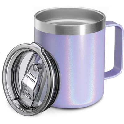 OEM Mug Isotherme En Acier Inoxydable De 35 Cl Avec Poignée, -double Paroi, Couvercle À Enfiler, Couleur Lavande Scintillante-dou - Publicité OEM Mug Isotherme En Acier Inoxydable De 35 Cl Avec Poignée, -double Paroi, Couvercle À Enfiler, Couleur Lavande Scintillante-dou - Publicité