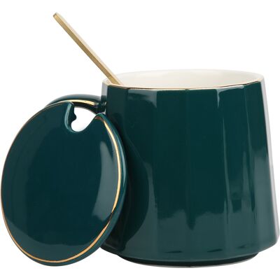 MCKENSA Mignonne Tasse À Café/thé Au Lait En Céramique Avec Couvercle Et Cuillère, Idéale Pour La Maison Ou Le Bureau. Cadeau Parfait. Publicité MCKENSA Mignonne Tasse À Café/thé Au Lait En Céramique Avec Couvercle Et Cuillère, Idéale Pour La Maison Ou Le Bureau. Cadeau Parfait. Publicité