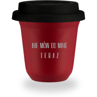 OEM Mug Rouge 240 Ml « Ne Me Parle Pas Maintenant » Avec Couvercle Noir - Publicité OEM Mug Rouge 240 Ml « Ne Me Parle Pas Maintenant » Avec Couvercle Noir - Publicité