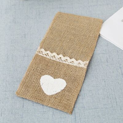 OEM 40pcs Porte-couvert En Toile Jute Et Dentelle Sac À Couteaux Table Pochette Poche À Couverts Accessoire De Vaisselle Fournitures Décoration De Table Vintage Pour Soirée Repas Fête Mariage 1021cm - Publicité OEM 40pcs Porte-couvert En Toile Jute Et Dentelle Sac À Couteaux Table Pochette Poche À Couverts Accessoire De Vaisselle Fournitures Décoration De Table Vintage Pour Soirée Repas Fête Mariage 1021cm - Publicité