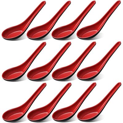 OEM 12 Pièces Cuillères À Soupe Asiatiques Cuillères À Riz En Mélamine Cuillères À Soupe De Nouilles Cuillère À Soupe Chinoise Japonaise Asiatique Rouge Et Noir Pour La Maison Et La Cuisine-crezuo - Publicité OEM 12 Pièces Cuillères À Soupe Asiatiques Cuillères À Riz En Mélamine Cuillères À Soupe De Nouilles Cuillère À Soupe Chinoise Japonaise Asiatique Rouge Et Noir Pour La Maison Et La Cuisine-crezuo - Publicité
