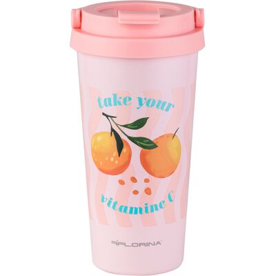 OEM Mug Isotherme Florina Orange Happy En Acier Inoxydable 500 Ml - Publicité OEM Mug Isotherme Florina Orange Happy En Acier Inoxydable 500 Ml - Publicité